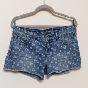 Lauren Conrad Floral Denim Jean Shorts